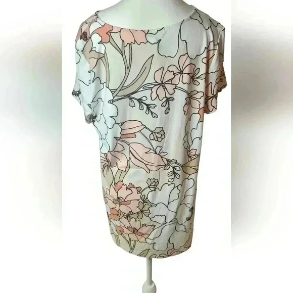 Liz Claiborne Womens Round Neck Short Sleeve Tunic Top  Size Large - Picture 2 of 5